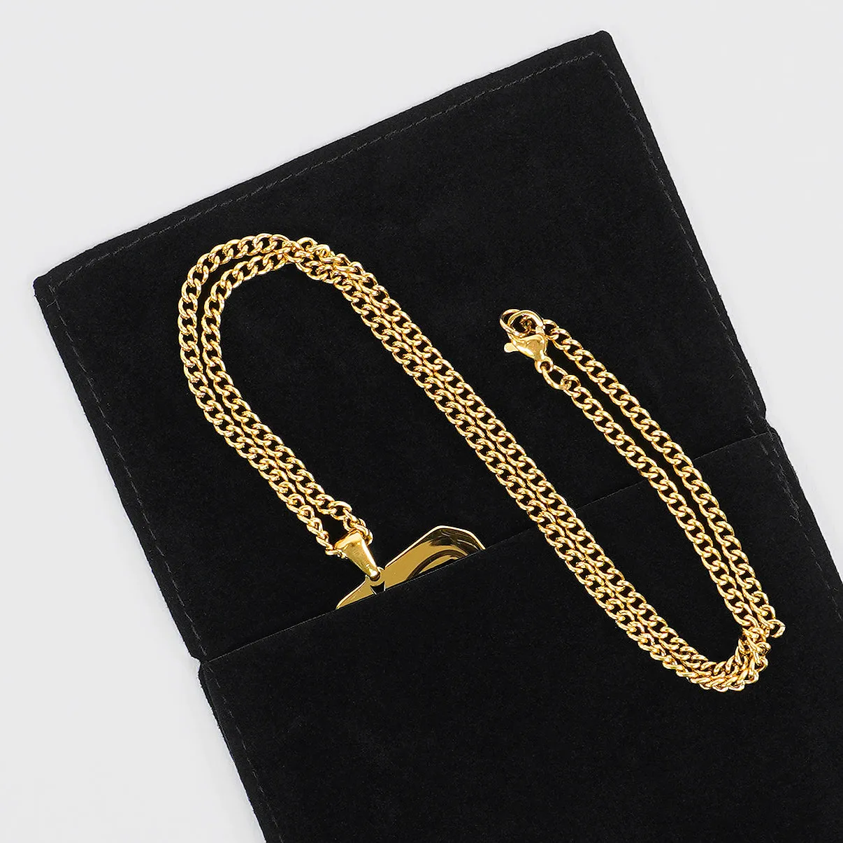 1 Number Pendant with Chain Kids Necklace - Gold Plated Stainless Steel