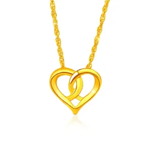 100% Real 18k Yellow Gold  Pendants Necklace for Women Fine Jewelry for Wedding Wedding Romantic Heart 18k Gold Jewelry gifts