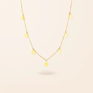 10K Gold Disc Drop Necklace