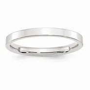 10k White Gold 2.5mm Standard Flat Comfort Fit Wedding Band Ring