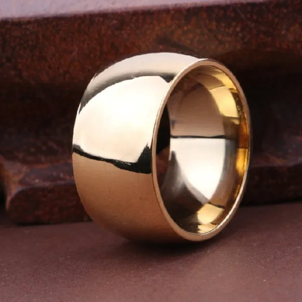 12mm No fading 24k Classic Engagement Wedding Ring