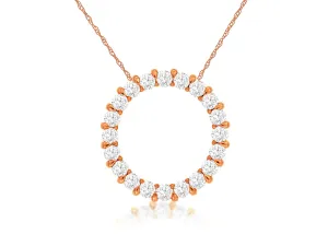 14K Rose Gold Diamond Circle Necklace