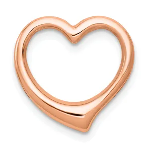 14K Rose Gold Polish Finish Heart Design Chain Slide Pendant