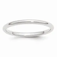 14k White Gold 2mm Standard Comfort Fit Wedding Band Ring