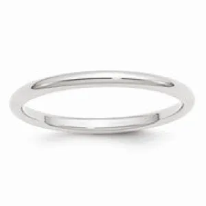 14k White Gold 2mm Standard Comfort Fit Wedding Band Ring