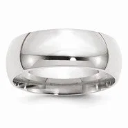 14k White Gold 8mm Standard Comfort Fit Wedding Band Ring