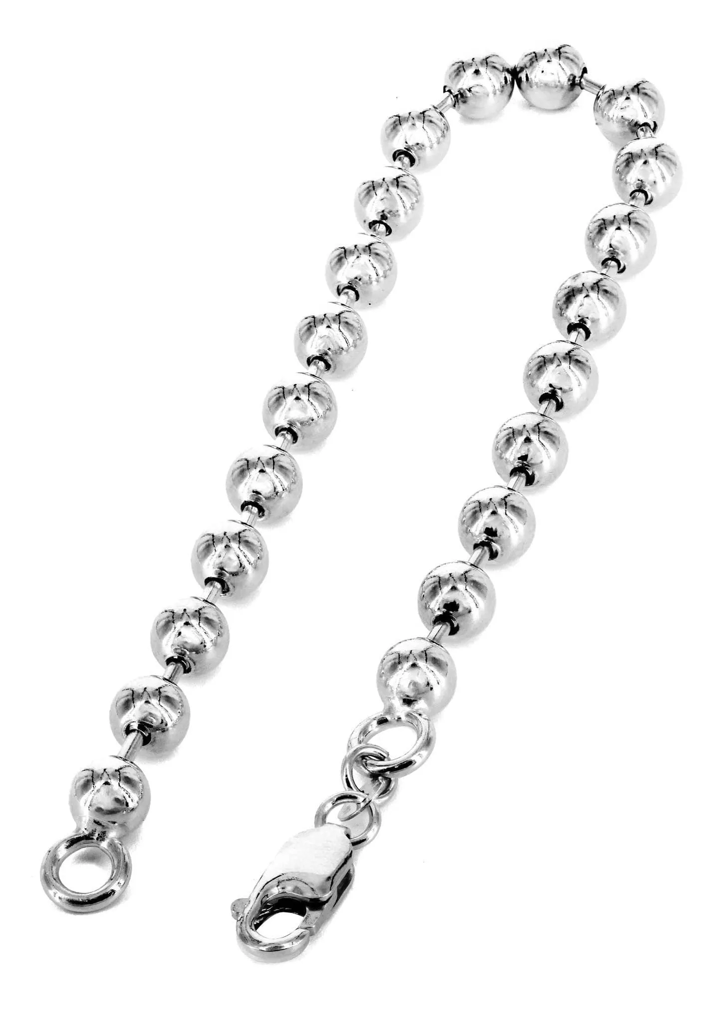 14K White Gold Bracelet Dog Tag