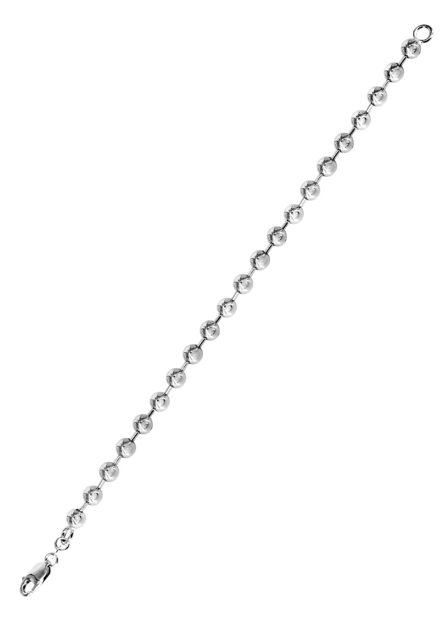 14K White Gold Bracelet Dog Tag