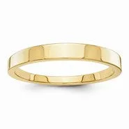 14k Yellow Gold 3mm Tapered Polished Wedding Band Ring