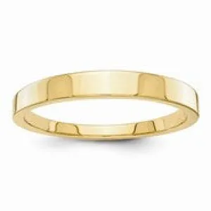 14k Yellow Gold 3mm Tapered Polished Wedding Band Ring