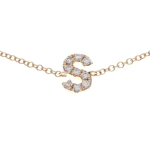 14k Yellow Gold Diamond Initial Bracelet