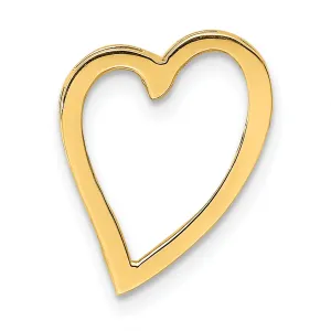 14k Yellow Gold Polished Heart Design Chain Slide Pendant