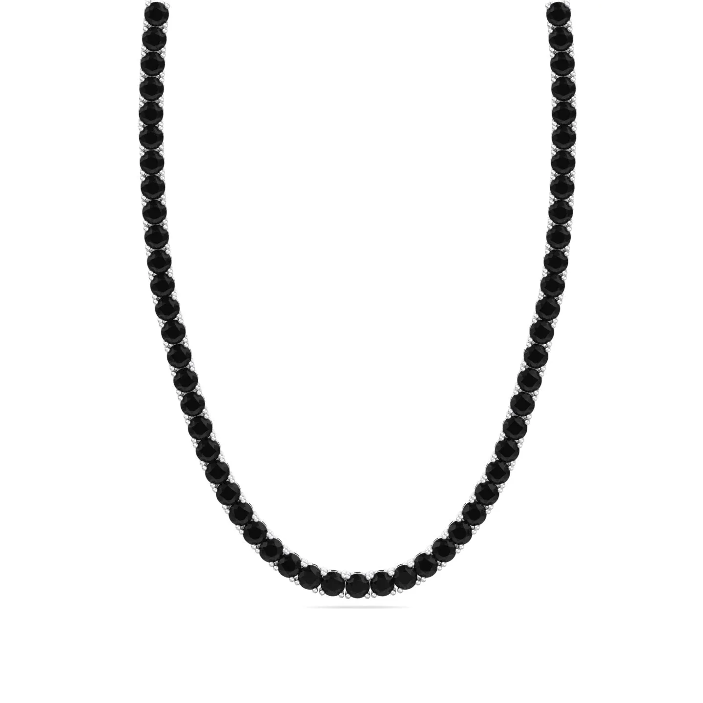 15 Carat Black Diamond Tennis Necklace (Unisex) Solid Gold