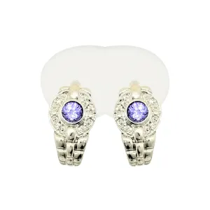 18 kt White Gold and Tanzanite, Diamond Earrings