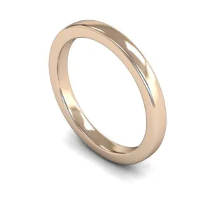 18ct Rose Gold Heavy Weight Edged Slight Court 2.5mm Wedding Ring