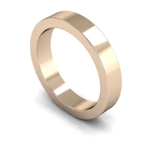 18ct Rose Gold Heavy Weight Flat 4mm Wedding Ring