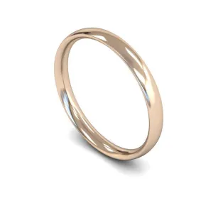 18ct Rose Gold Light Weight Traditional Court 2.5mm Wedding Ring