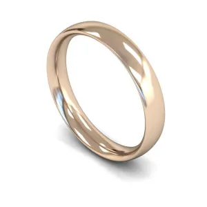 18ct Rose Gold Medium Weight Traditional Court 4mm Wedding Ring