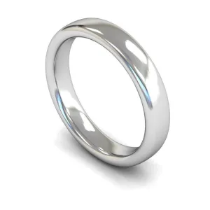 18ct White Gold Heavy Weight Slight Court 4mm Wedding Ring