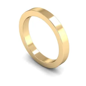 18ct Yellow Gold Heavy Weight Flat 3mm Wedding Ring