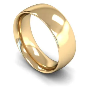 18ct Yellow Gold Heavy Weight Traditional Court 8mm Wedding Ring