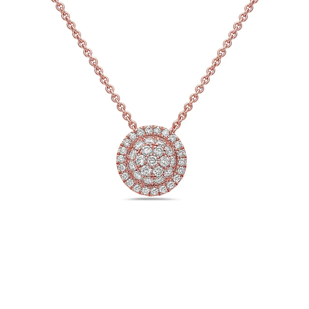 18K Rose Gold Diamond Station Necklace