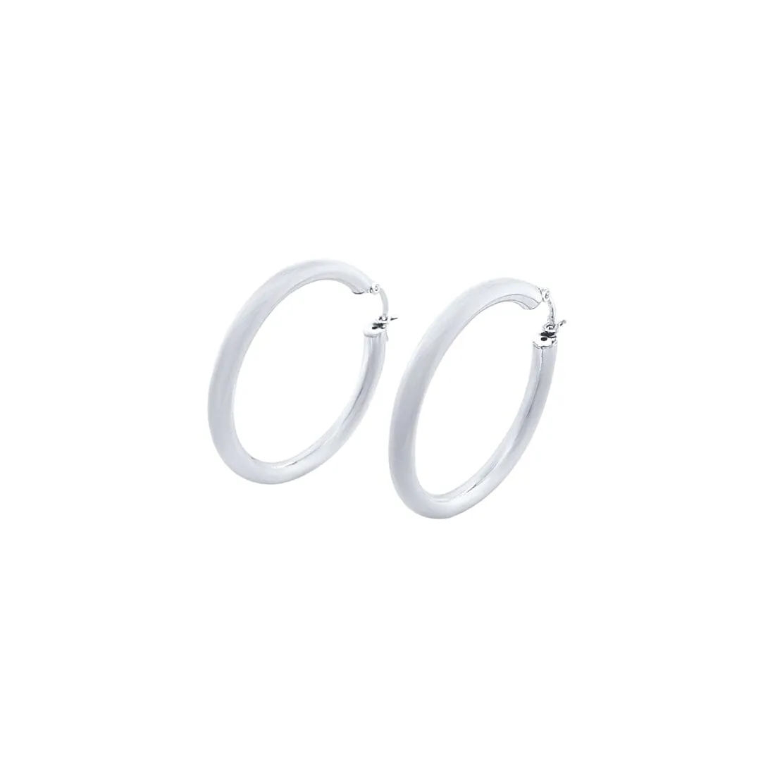 25mm Plain Hoop Earrings in Sterling Silver