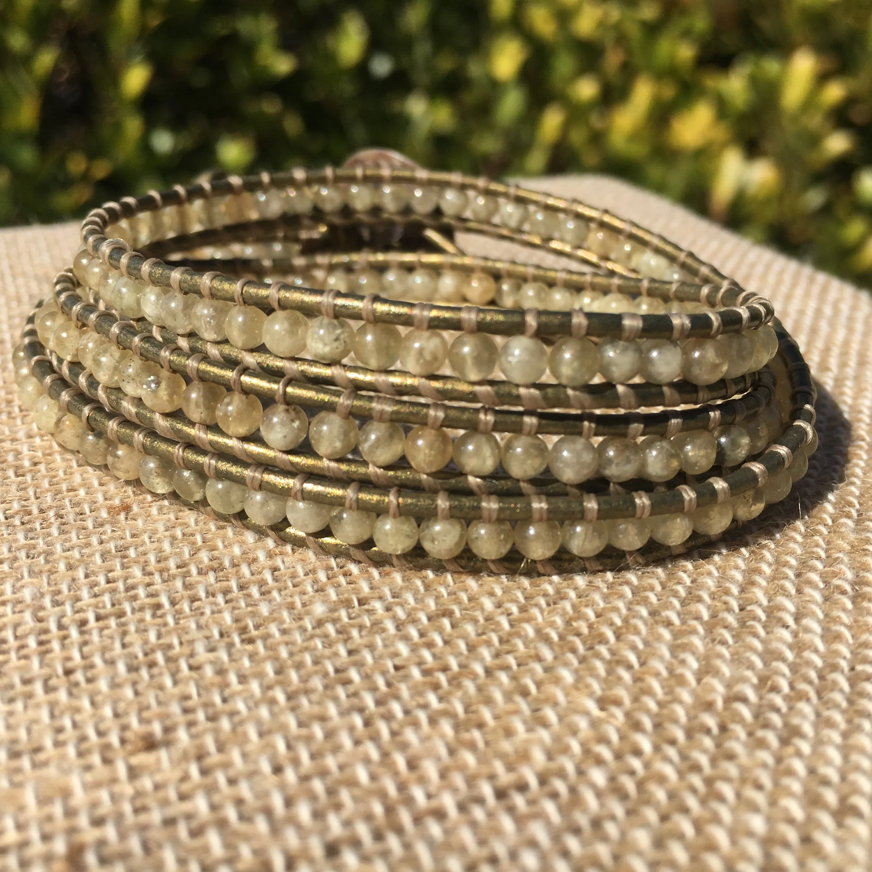 3-Wrap Bracelet - Herkimer Citrine version 2