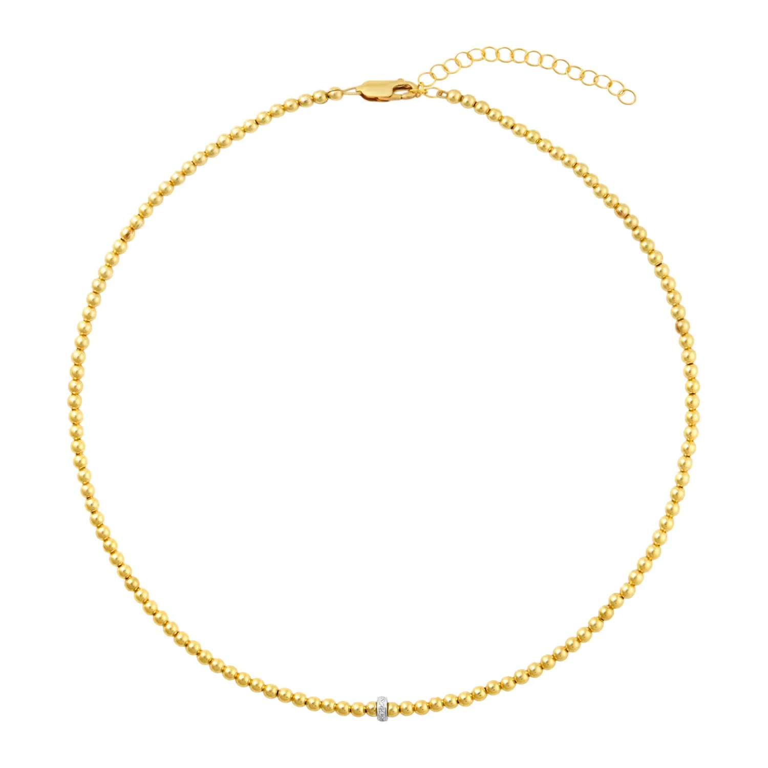 3MM Signature Necklace with 14K Diamond Rondelle