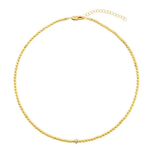 3MM Signature Necklace with 14K Diamond Rondelle