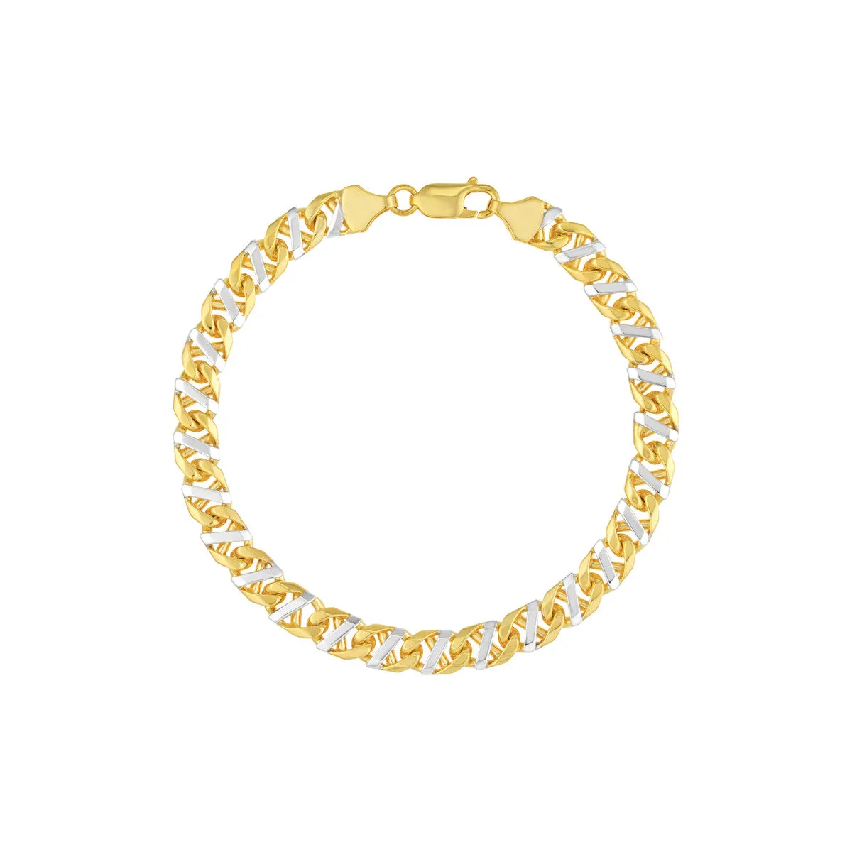 7mm Two-Tone Men's Mariner Chain Bracelet