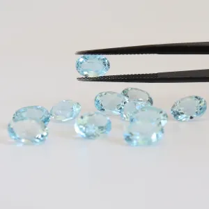 8mm x 6mm Sky Blue Oval Topaz Stone