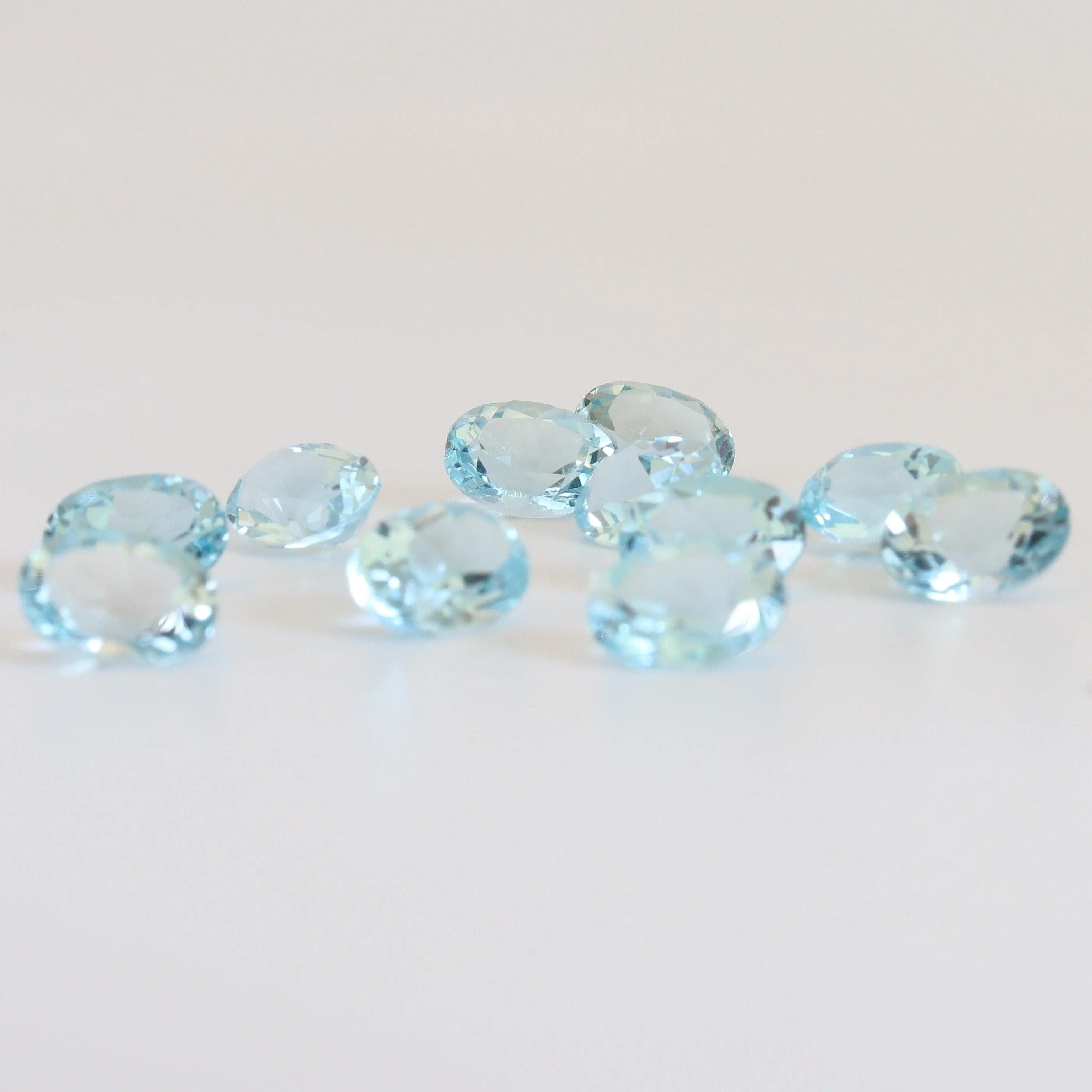 8mm x 6mm Sky Blue Oval Topaz Stone