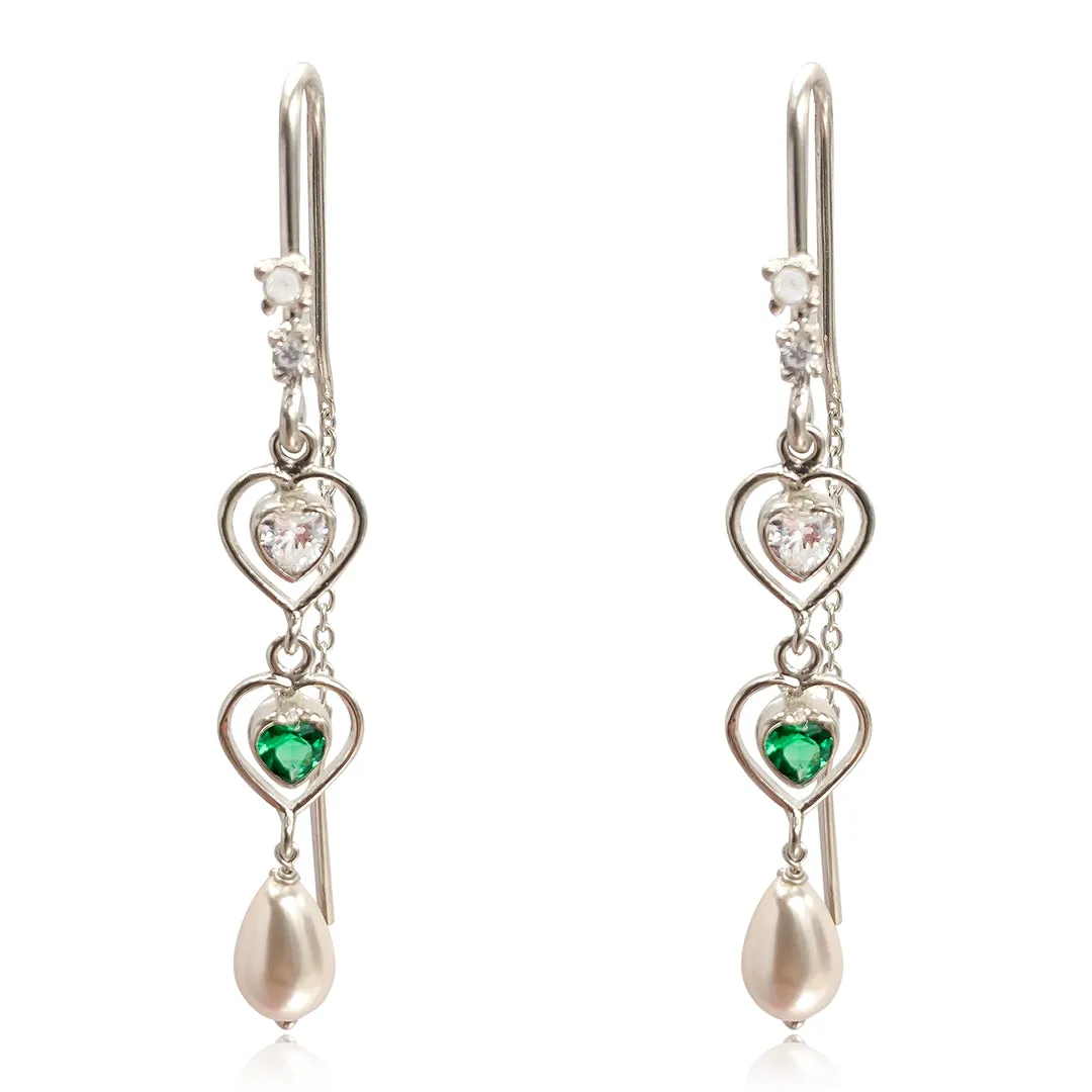 92.5 Sterling Silver Heart Earring