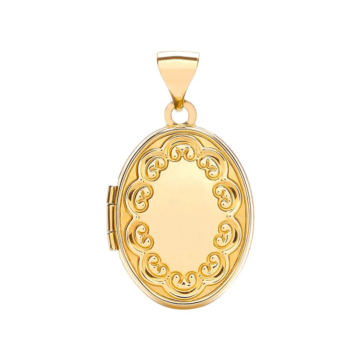 9K Yellow Gold Oval Shaped Family Locket