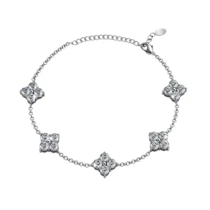 Adeline 18k White Gold Plated Charm Bracelet with Swarovski Crystals