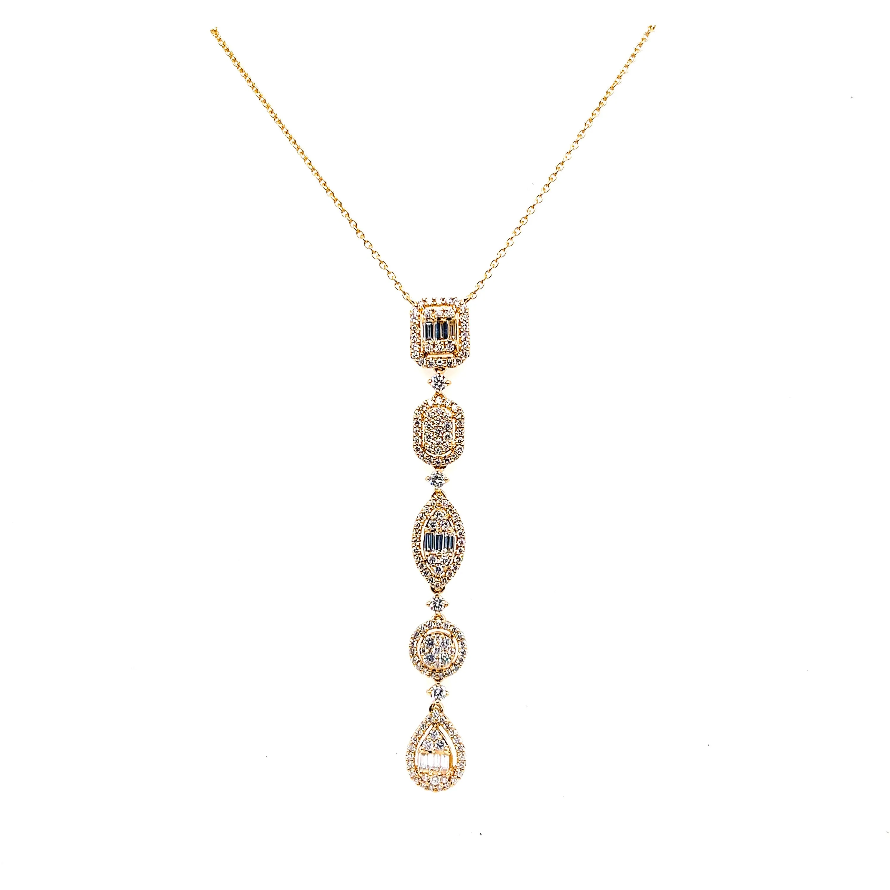 Assorted Diamond Shape Drop Necklace