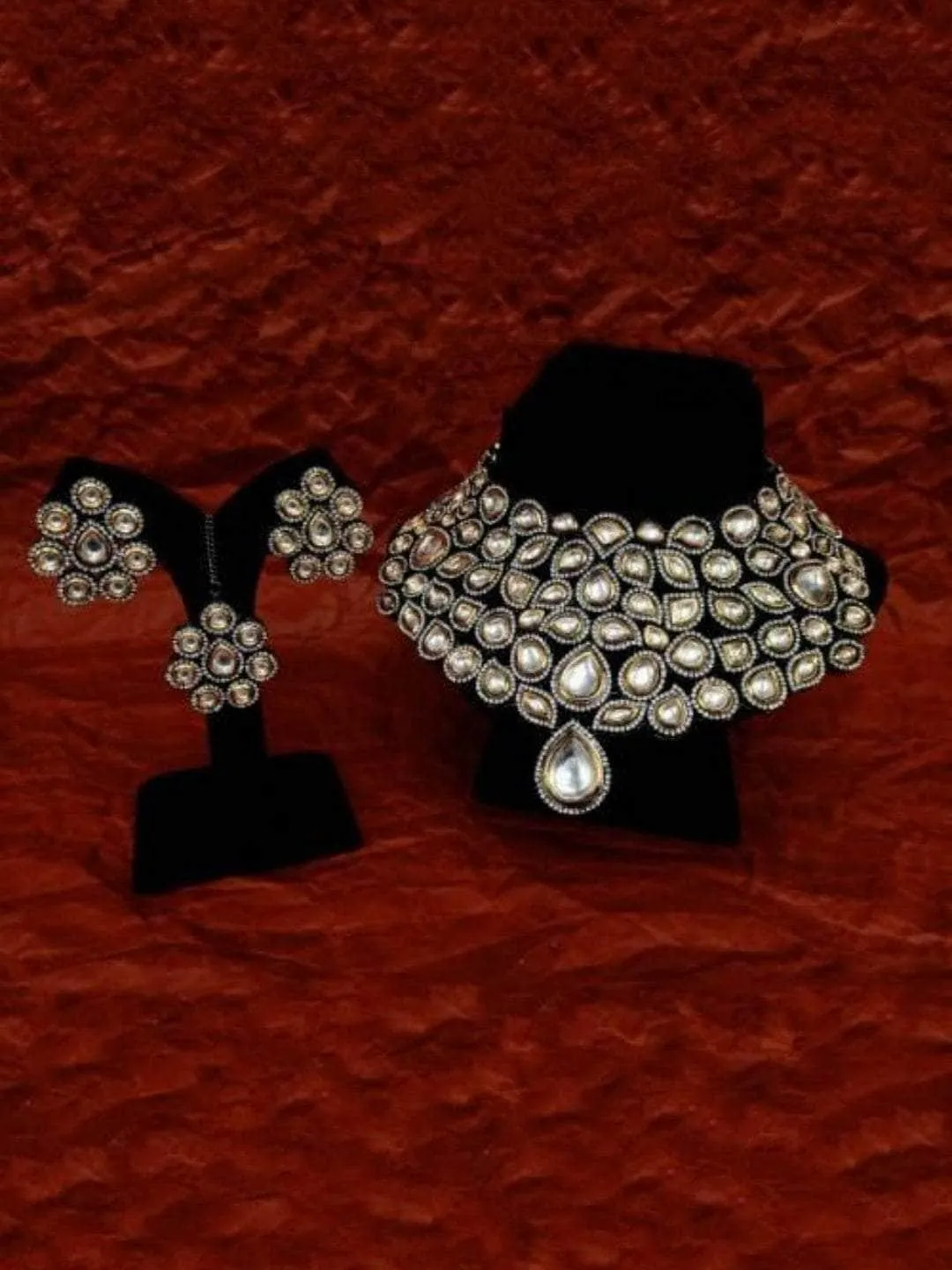 Big Ad Kundan Bridal Necklace Earring And Teeka Set