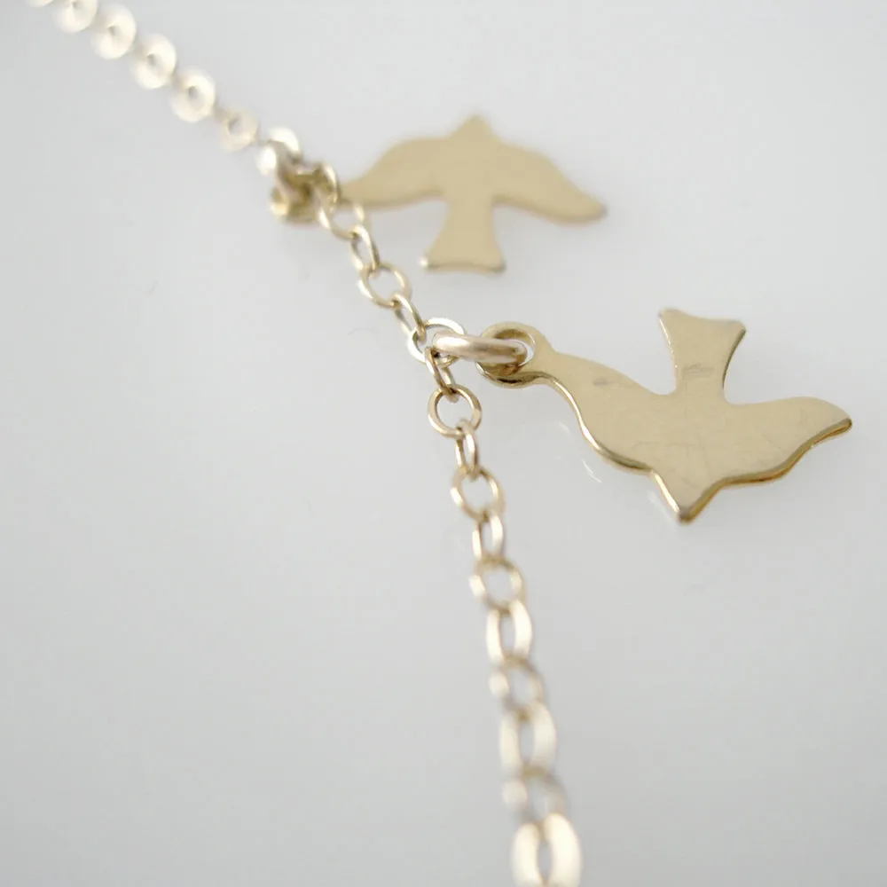 Bird Necklace in Gold