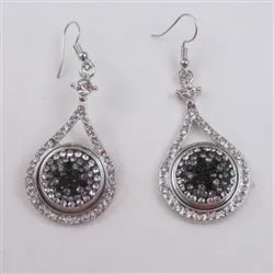 Black Crystal &  Rhinestone Drop Earrings