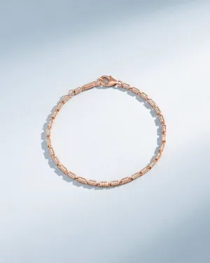 Block-Chain Full Pave Diamond Thin Bracelet