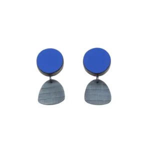 Blue Circle Earrings