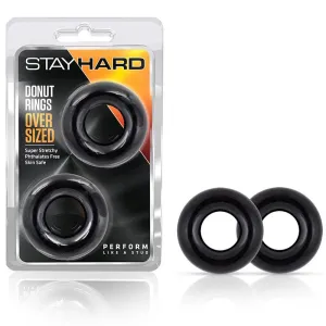 Blush Stay Hard Donut Rings Oversized Cockring 2-Pack Black