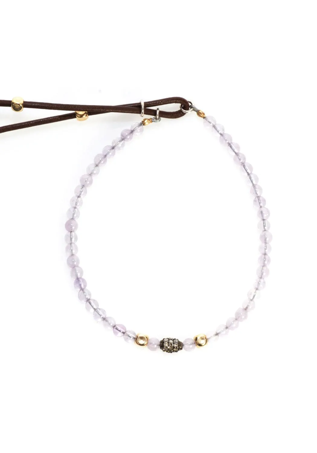 Catherine Michiels Diamond Rice & Amethyst Bead Bracelet