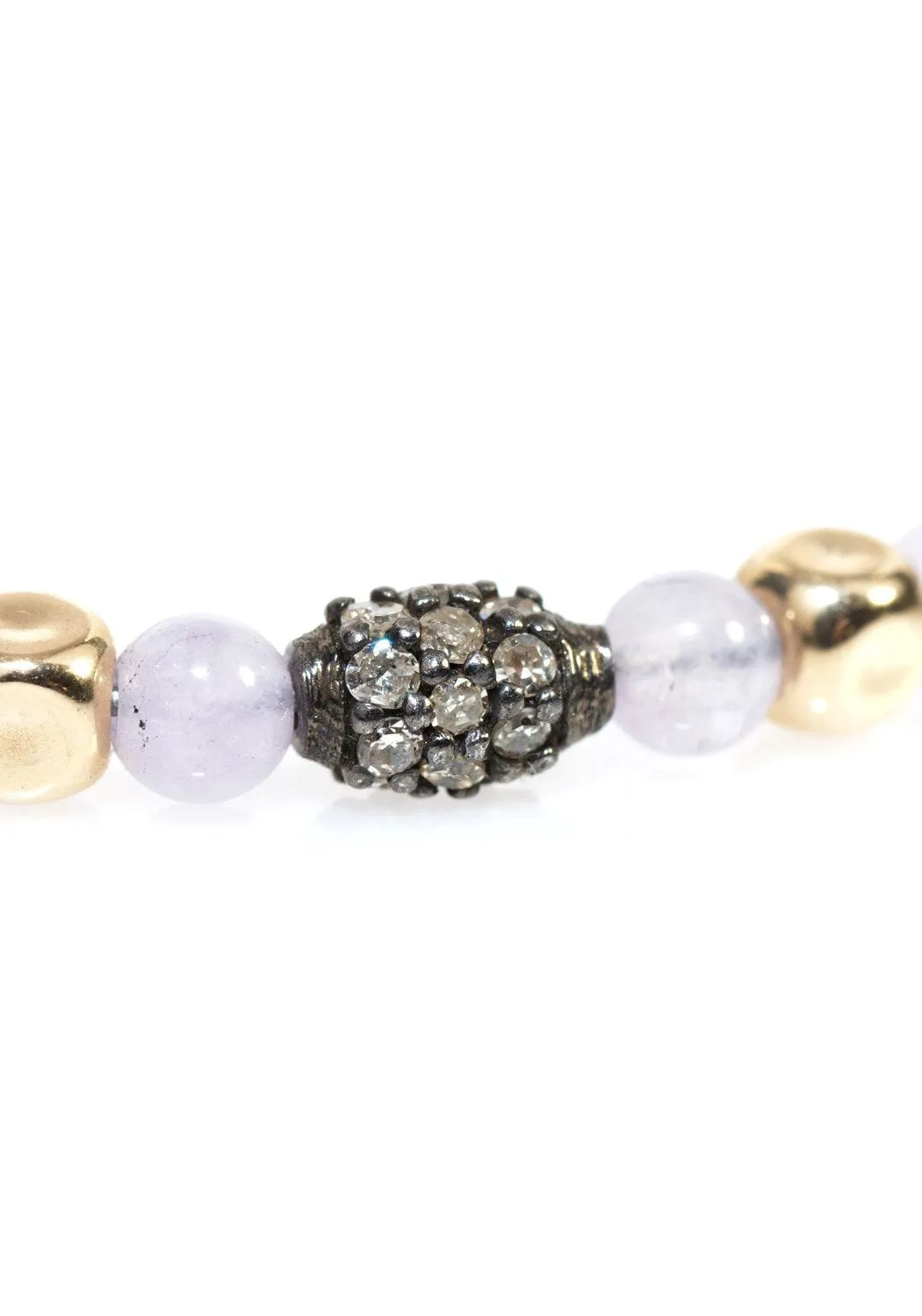 Catherine Michiels Diamond Rice & Amethyst Bead Bracelet