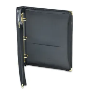 Classic Collection Round Ring Zippered Binder, 1 1/2", Black