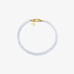 CLEAR QUARTZ CANDY BEADS ANKLET