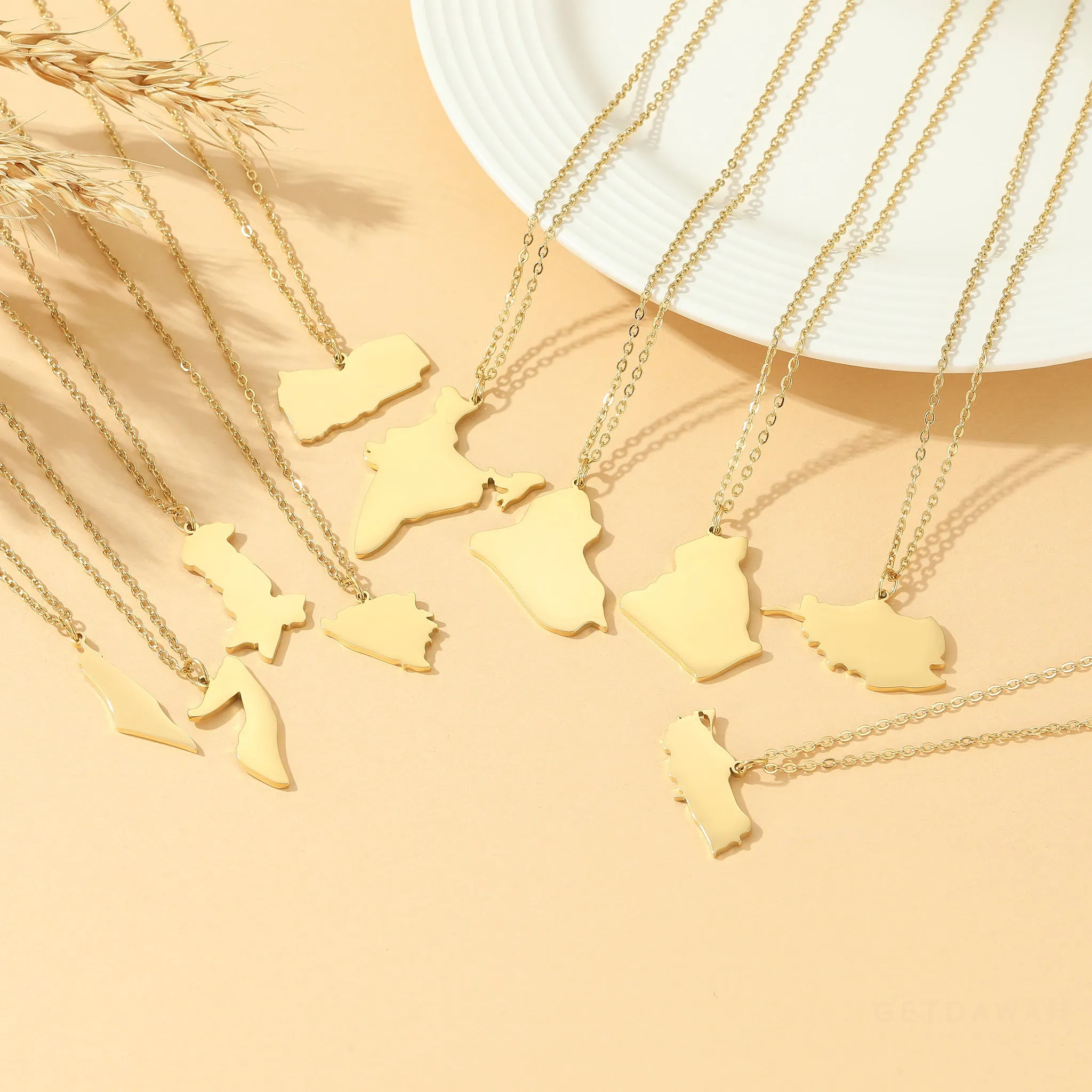 Country Map Necklaces