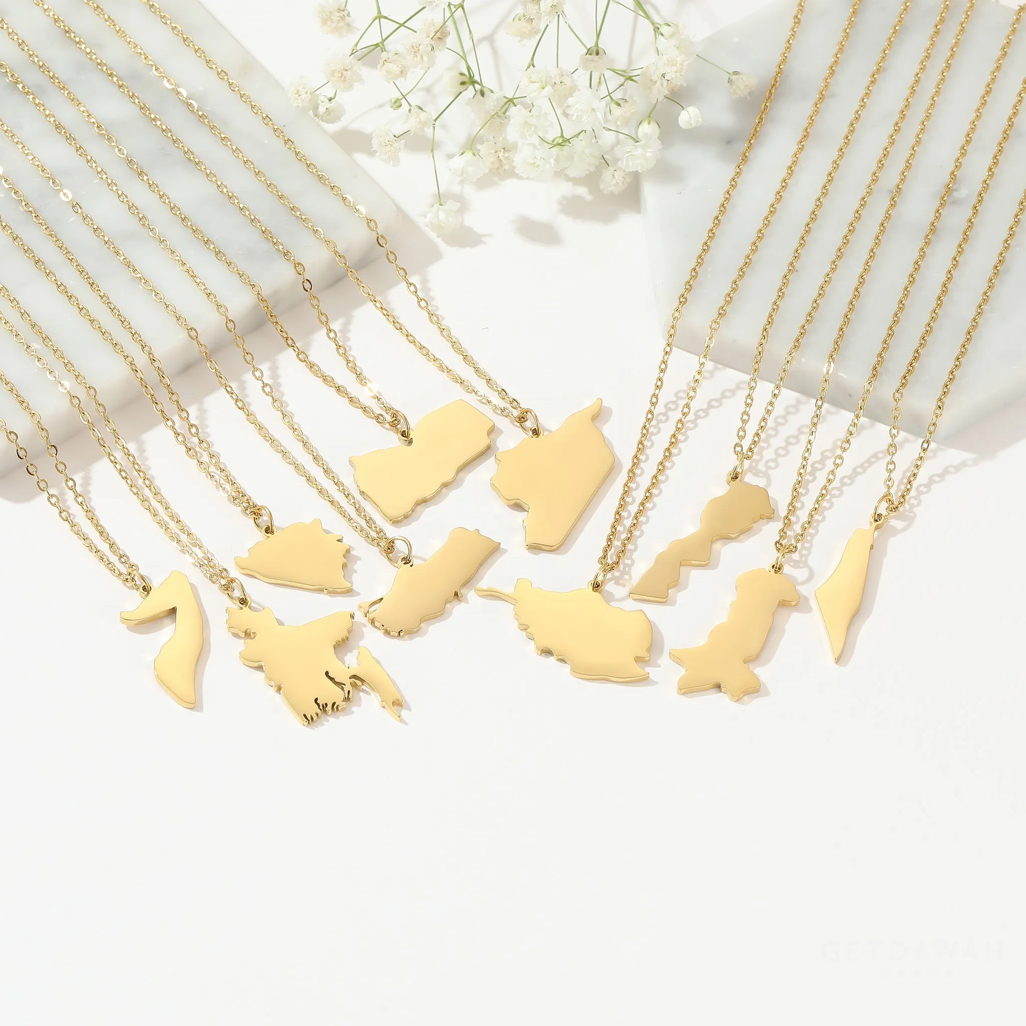 Country Map Necklaces