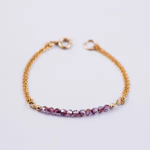 Crystal Bead Bracelet Gold & Crystal Lilac Shadow